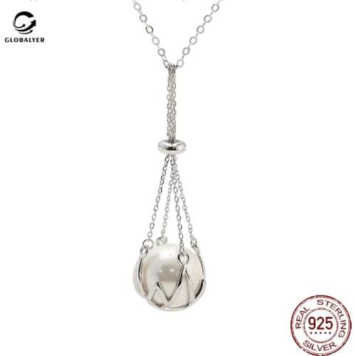 European and American explosive accessories S925 sterling silver pearl pendant Fashion simple necklace Silver pendant 040