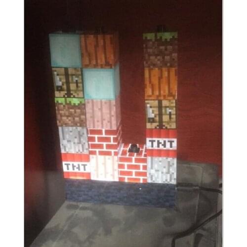 Steve figure model stitching lamp Diy Blocks Building Light USB Rechargable Button Type Lamp Decsktop Decoration toy kid gift