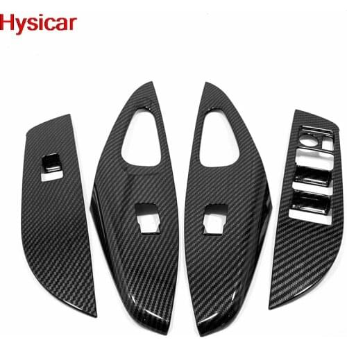 Hsyicar For Toyota Corolla hatchback LHD 2019 Carbon Fiber ABS Matte Interior Window Lift Switch Button Panel Cover Trim Styling