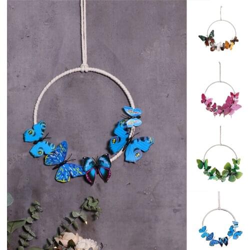 Simulation Butterfly Wall Ornaments Handmade Wind Chimes Hanging Crafts for Home Living Room Bedroom Decoration JDH88