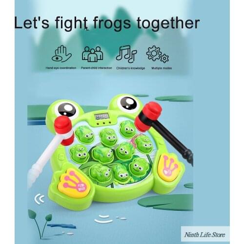 Interactive Whack A Frogs Game Hammer Frog Game Machine Electronic Toys Early Education Toys Festive Party Game Play Supplies