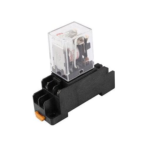 AC 24V Coil DPDT 8 Pin Red LED General Purpose Power Relay w Socket Base