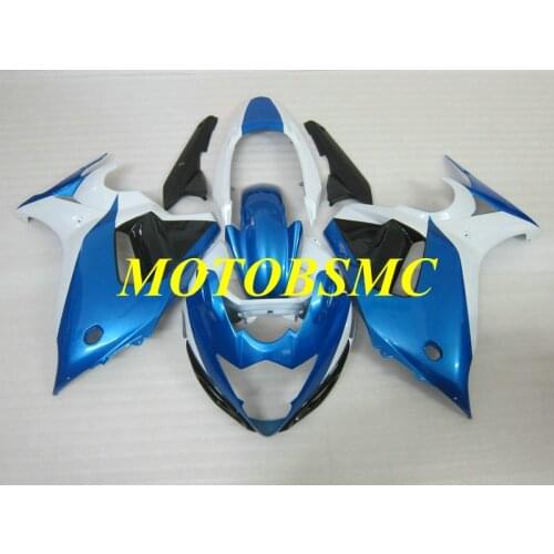 Custom Fairing kit for Kantana GSXF650 GSX650F 08 09 10 11 12 GSX 650F 2008 2010 2012 White blue Fairings set+gifts SU05