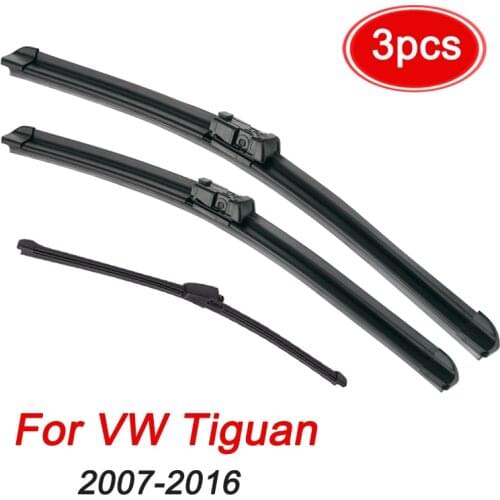 MIDOON Wiper LHD RHD Front Rear Wiper Blades Set For VW Tiguan 2007-2016 Windshield Windscreen Front Rear Window 24"+21"+13"