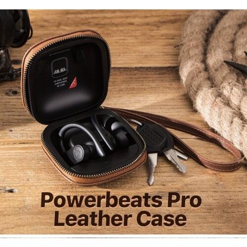 For Powerbeats pro headset protective cover Crazy Horse Leather Magic Sound Wireless Bluetooth headset leather case