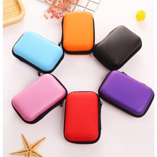 Creative Gift Headset Storage Bag Cable Charger Holder Purse Big Capacity Square Silicone Coin Key Holders Bags 6 Colors
