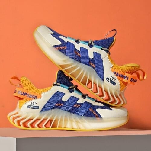 Mens Blade Sneakers Summer Mesh Breathable Running Shoes Man Trendy Street Casual Athletic Shoes Reflective Chunky Footwear New