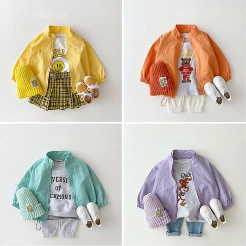 Summer Toddler Baby Boy Girl Fashionsun Protection Clothing Cotton Thin Coat Child Solid Long Sleeve Clothes