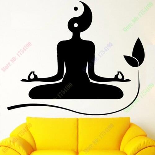 Wall Decal Yoga Meditation Zen Buddhism Yin Yan Vinyl Stickers Art Mural Fitness Wall Sticker Home Decor Many color Many size