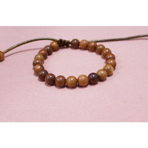 8mm New Natural Wood Beads Bracelets Men Rope Meditation Adjustable Bracelet Women Prayer Jewelry Yoga Bracelet Homme