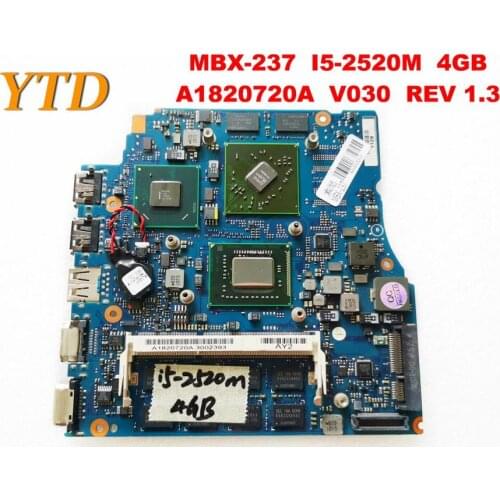 Original for SONY MBX-237 laptop motherboard MBX-237 I5-2520M 4GB A1820720A V030 REV 1.3 tested good free shipping