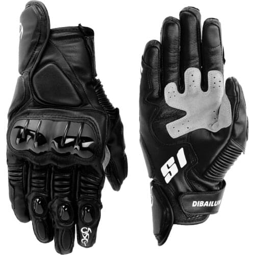 Breathable Motorcycle Leather Gloves Men Leather Touch Screen Summer S1 Racing Anti-fall Riding Motocross Locomotive Gloves