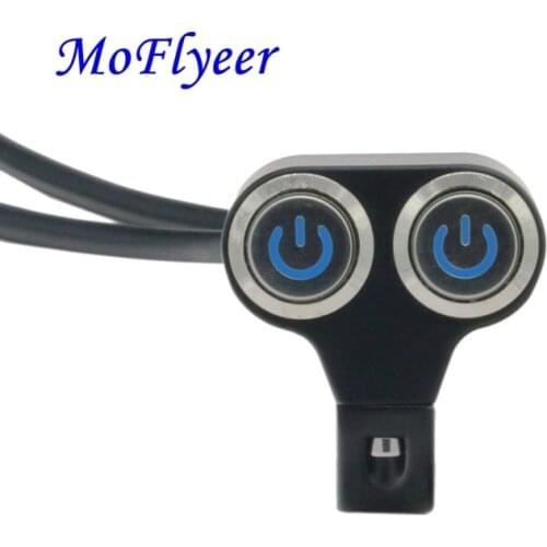 22mm Motorcycle Switches Headlight Hazard Brake Fog Indicator Light Start Kill ON-OFF Control Double manual return Switch