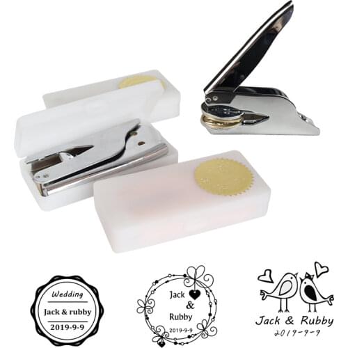 Portable metal embossing stamp custom wedding embosser seal