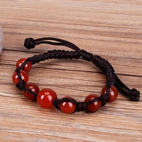Drop Shipping Pure Natural Red Agate ABracelet 8/10mm Round Beads Bracelet Crystal Bangles Bracelets Gift for Women Fine Jewelry