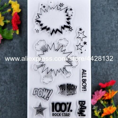 ROCK Star YOU ROCK ALL BOY Scrapbook photo cards rubber stamp clear stamp transparent stamp 9081405