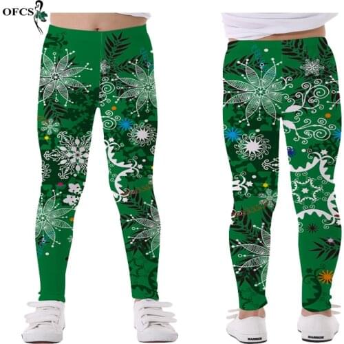 Retail Sweet Kids Printing Leggings Girls Spring Elastic Trousers For 5-12Years Flower Skinny Pencil Pants Hot Children Clothes