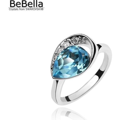 BeBella crystal ring wedding jewelry made with Austrian Crystals from Swarovski color size optional for girls Christmas gift