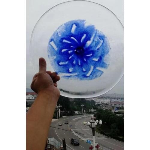 Handmade Wedding Decorative Glass Plate Bulk Decorative Clear Glass Plates for Walls