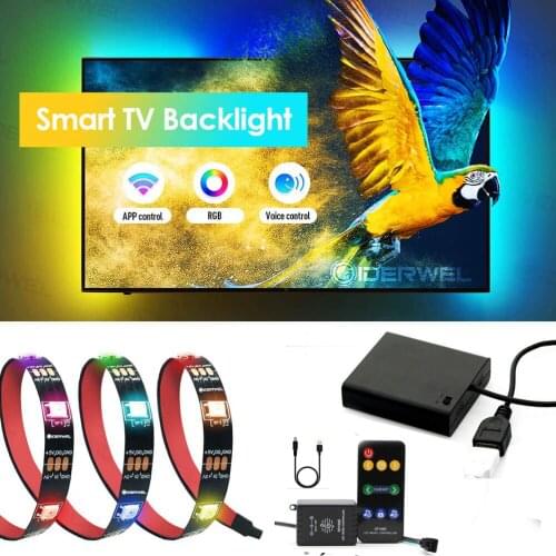 DC5V WS2812B Music USB / 4AA battery LED Strip light 5050 9keys Sound Activated RGB individually addressable WS2812 pixel lamp