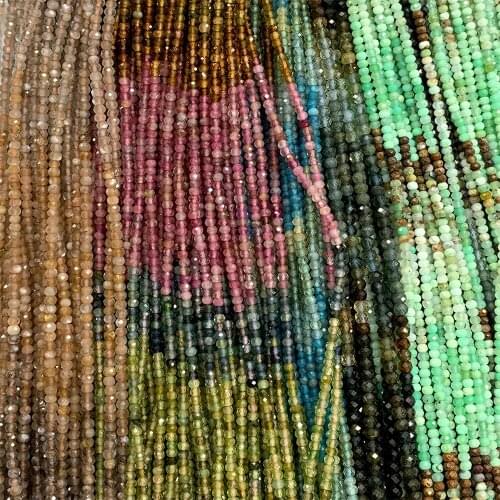 Veemake Spinel Ruby Sapphire Opal Apatite Tourmaline Tanzanite Emerald Diopside Aquamarine Faceted Rondelle Beads