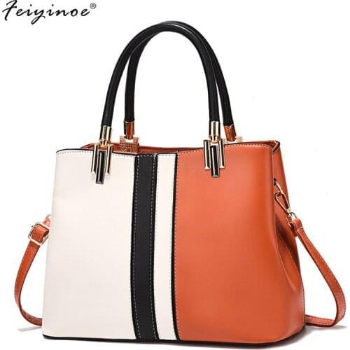 Color Matching Fashionable Shoulder Large Handbags Leisure PU Leather Handbag in The Summer of 2021 The New Women Messenger Bag