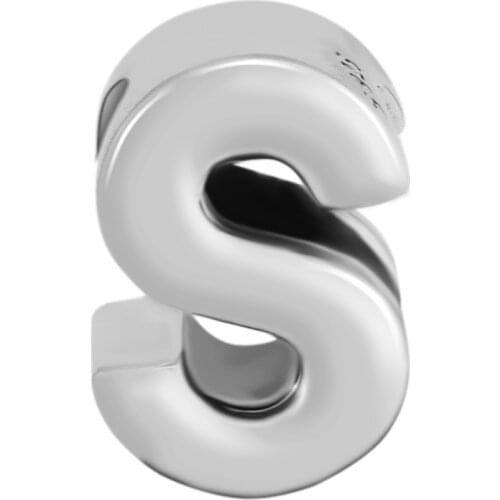 Fits Pandora Bracelet Authentic 925 Sterling Silver Letter S Charm Alphabet Beads for Jewelry Making Party Gift for Women kralen