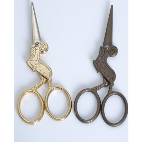 ZOYOONE Vintage Sheep-Shaped 12 Zodiac Shaped Titanium-Plated Durable Retro Embroidered Scissors Mini Tailor Scissors Tools E