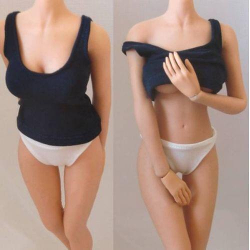 1/ 6 Scale Feamle Sexy Low-cut Tight Vest White Underwear Clothing Accessories For 12" TBLeague Seamless Body