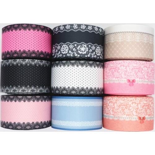 10 Yards 1.5" 38MM Grosgrain Ribbon Lace Printed Ribbon For Hair Bows DIY Crafts Handmade Accessories M20031403
