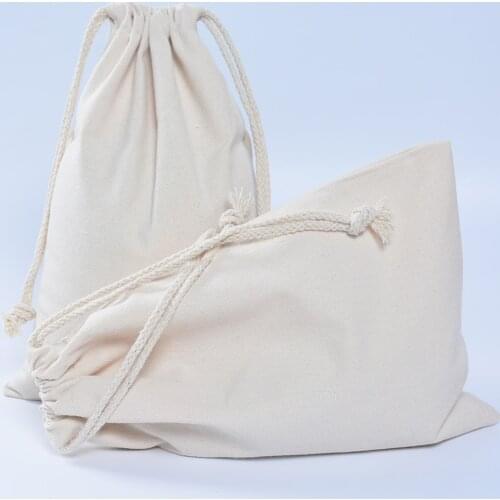30pcs Handmade Men Women Travel Packing organizer Reusable Multi-purpose Pouch Cotton Canvas Drawstring Small Gift Bags