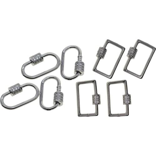 4x Micro Pave Claw Lock Screw Clasp for Jewelry Making Findings