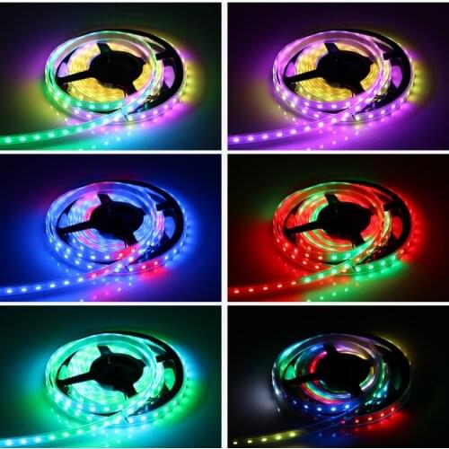 DC5V 5meters 300leds 300IC WS2812b LED strip SMD5050 white PCB IP67 waterproof