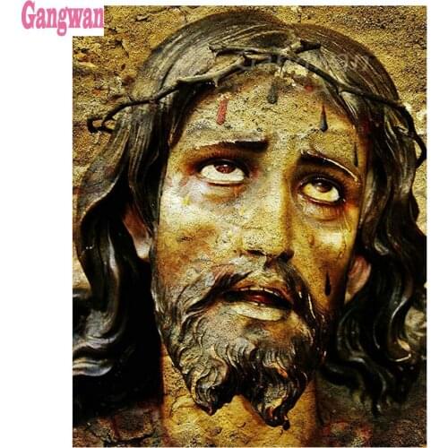 Needlework Diamond Painting Jesus Suffer Diamond Embroidery All Drill Rhinestone Mosaic Picture by numbers religion icon decorat