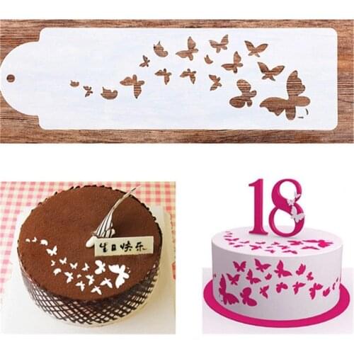Butterfly Art Cake Stencil Airbrush Plastic Painting Art Cake Spray Mold Cookies Fondant Molds Diy Cake Mousse Brim Decorating