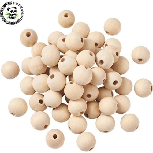 Pandahall 100pcs/Set 16mm Wood Beads Lead Free for Jewelry Beads DIY Necklace Bracelet Making Findings Round Moccasin