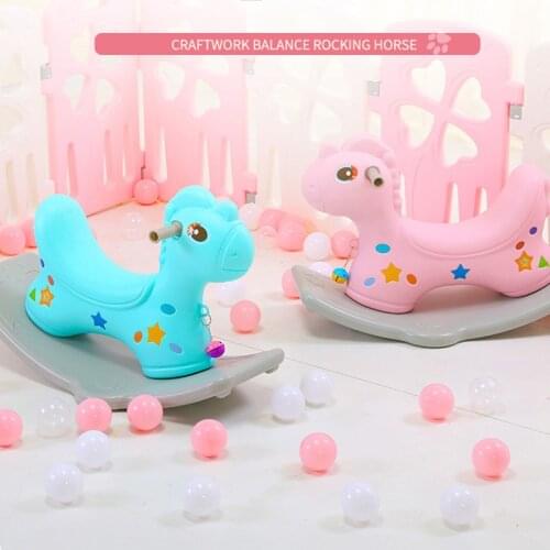 Baby Rocking Horse Small Trojan Horse Children Rocking Horse One Year Old Baby Birthday Gift Trojan Toy Car Adults Can Sit