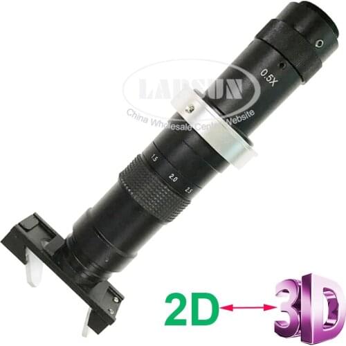2D-3D Dual Model Stereoscopic Stereo 10X-180X C-MOUNT Glass Lens for Industrial Microscope Camera diameter 50/40mm