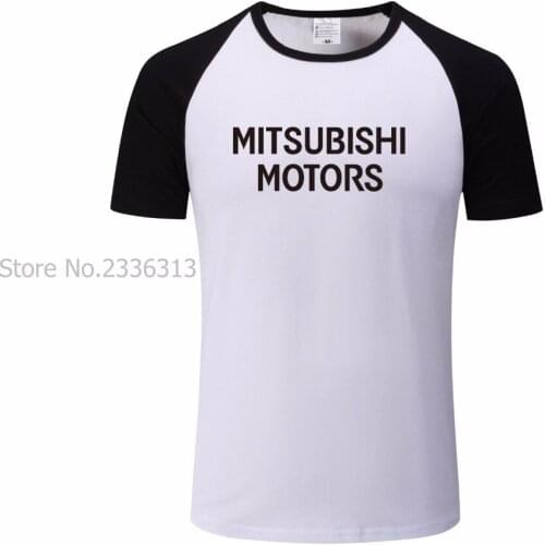 DIY cotton man Women Summer Mitsubishi letter T-shirt Tee Shirt raglan sleeve T shirt