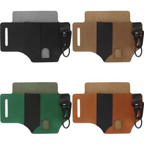Multitool Leather Sheath EDC Pocket Organizer Leather Outdoor Survive Bag with Key Holder