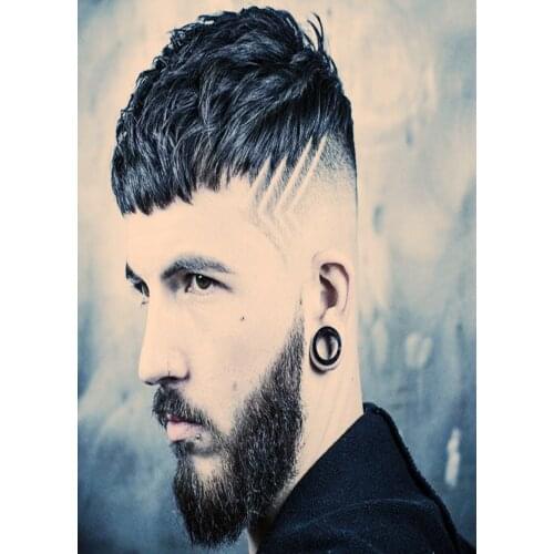 Sculpt hair Mens Hairstyle Vintage Brown Kraft Paper Poster Barber Shop Signboard Vintage Wall Decor Painting Wall Stickers