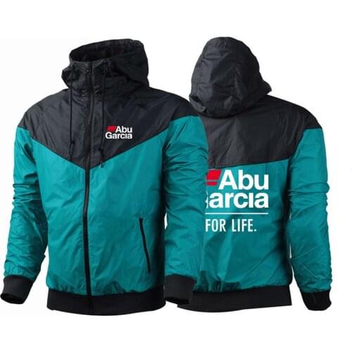2021 Abu Garcia Summer Mens Zipper Sports and Leisure Sweatshirt Cardigan Streetwear Hoodies Zipper Patchwork Harajuku Jackets