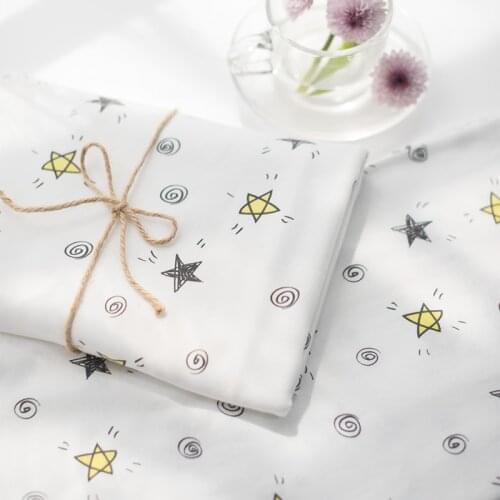 New arrival Printed Stars 100% Cotton Combed Knitted Fabric by half meter for DIY Baby Clothing making fabric 50*180cm