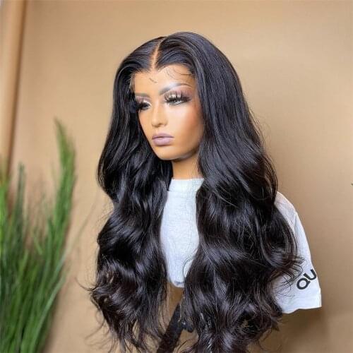 Body Wave Synthetic Lace Front Wigs T Part Lace Wigs with Baby Hair Glueless Heat Resistant Fiber Hair