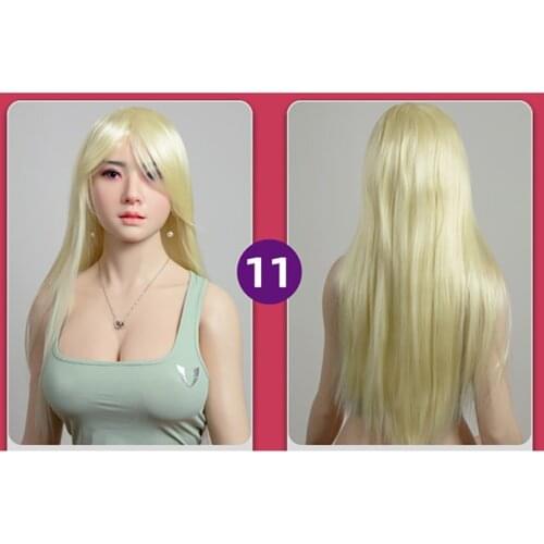 Sexye Long straight blond hair Wig of Real Silicone Sex Doll Hair Big Breast Love Doll Wigs Women Skeleton Big TPE Sexy Hot Sal