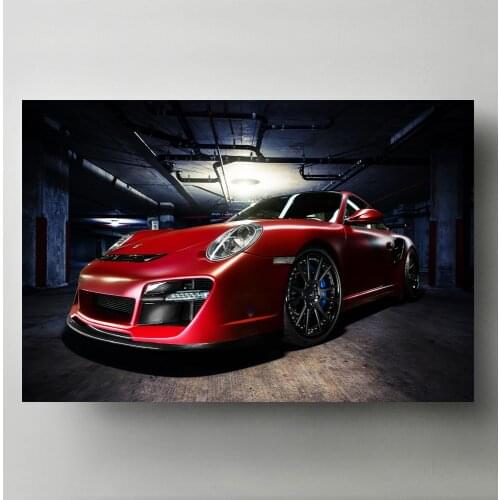 Supercar Posters Fishy Red Porsches 911 Wallpaper Picture Print in Canvas Paintings Wall Art for Home Room Decor