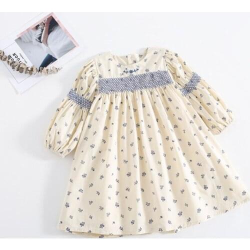 Girl Retro Embroidered Floral Dress Baby Girl Clothing Winter Dress for Girls Toddler Girl Christmas Outfits Korean Baby Clothes