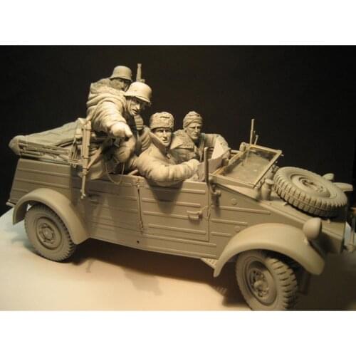 Resin Figure 1/16 ancient man crew include 4 (NO CAR ) Model Unassambled Unpainted Figure Building Kit