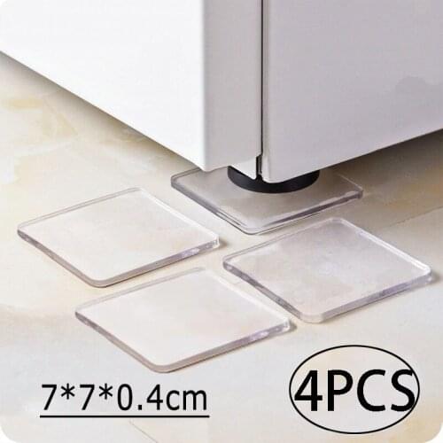 4PCS/Set Mat Transparent Washing Machine Silicone Pad Portable Anti Vibration Non-Slip Mat Shock Absorbing Pad Scrapbooking Pad