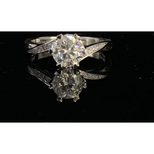 925 sterling silver 1ct 2ct 3ct Round Cut Luxury Moissanite jewelry Wedding Engagement Anniversary Ring